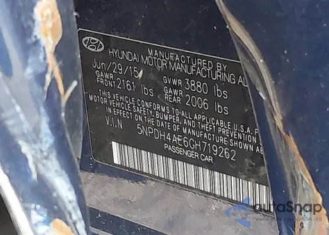 2016 Hyundai Elantra Se from USA, damaged, VIN 5NPDH4AE6GH719262